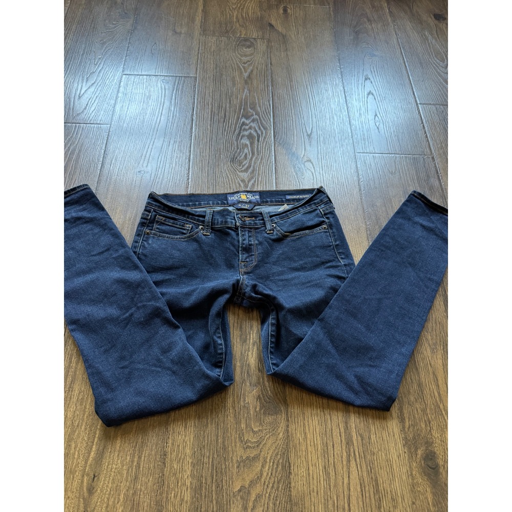 Lucky Brand Charlie Skinny Ankle Jeans Dark Wash Indigo 4/27 Slim Fit Denim